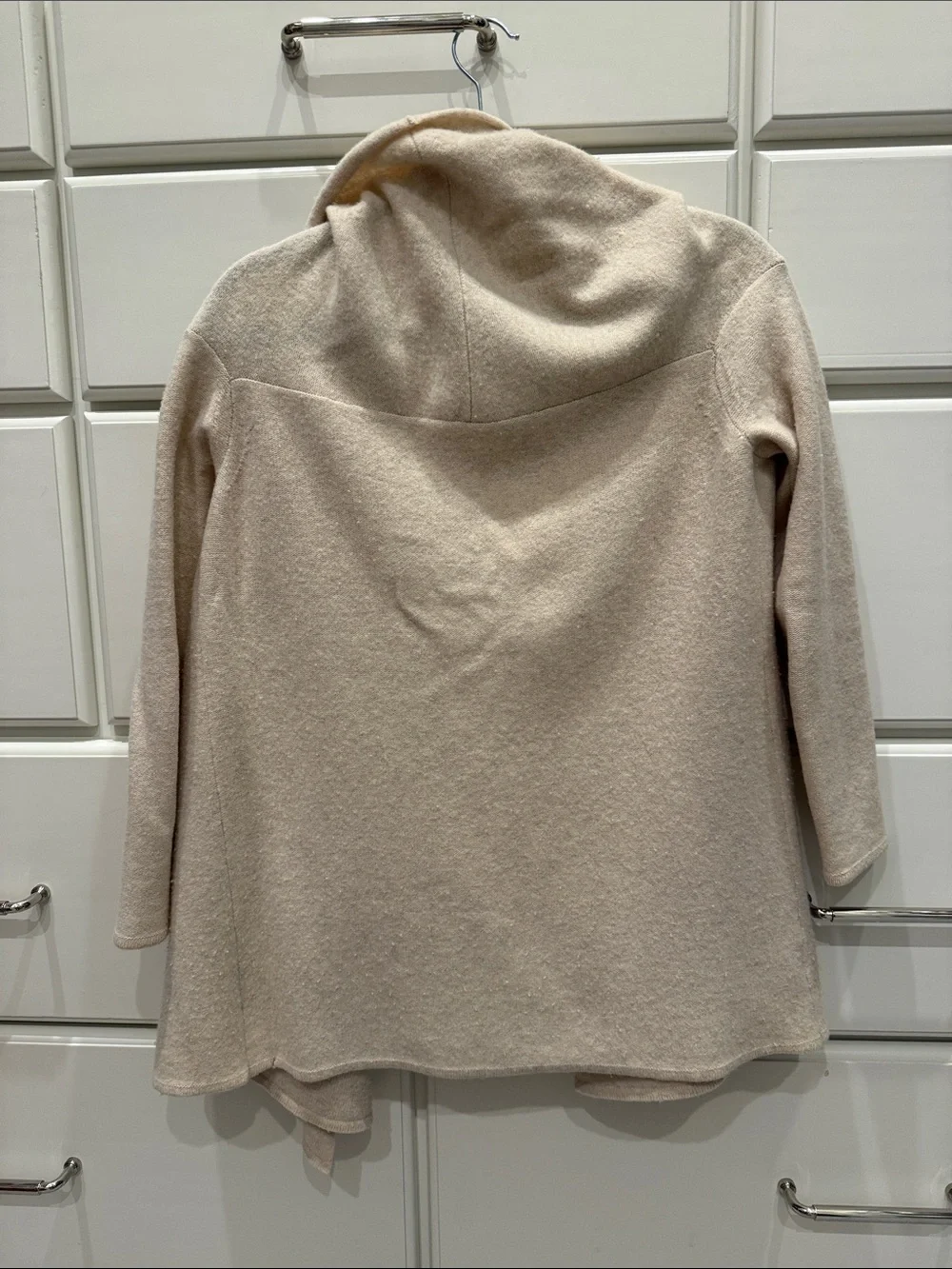 Tory Burch Open-Front Cardigan in Light Cream
